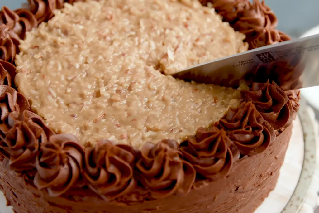 What is the frosting on German chocolate cake made of