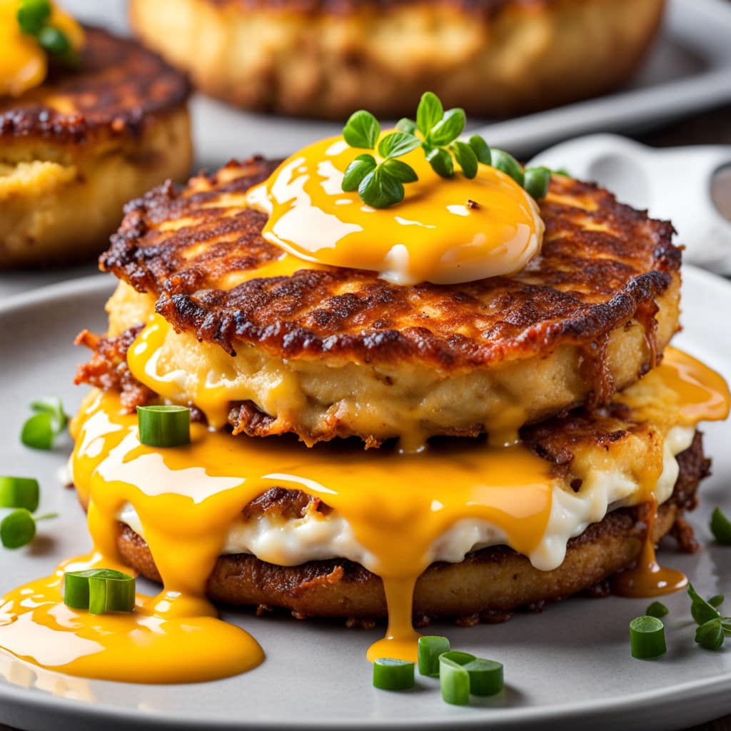 Cheesy Beef Stuffed Potato Cakes - Recipes Moms