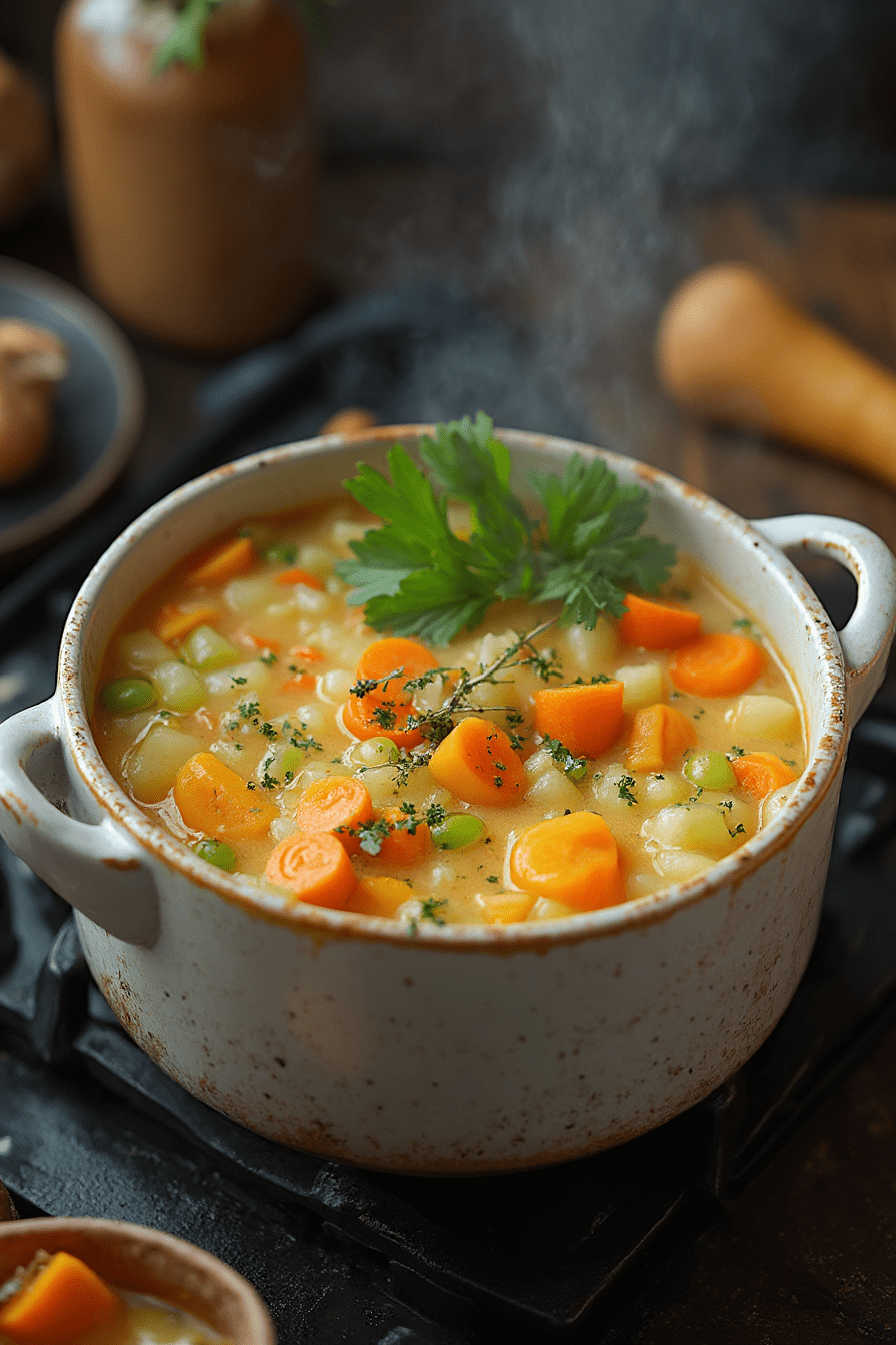 One Pot Creamy Vegetable Soup