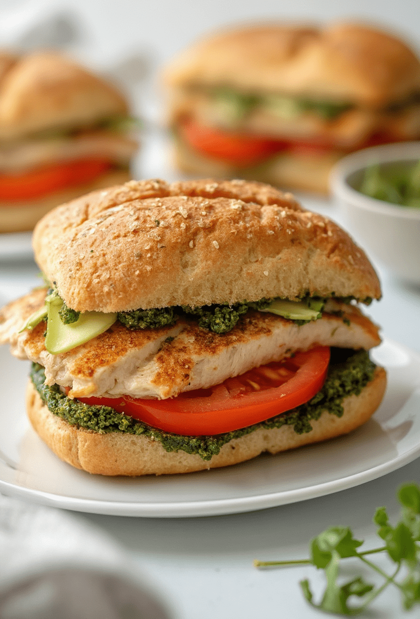Chicken Pesto Sandwich with Mozzarella