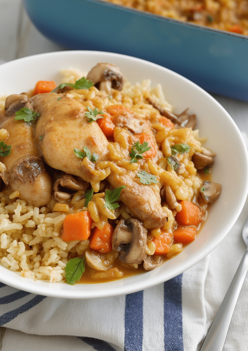 Chicken and Rice with Mushrooms Recipe