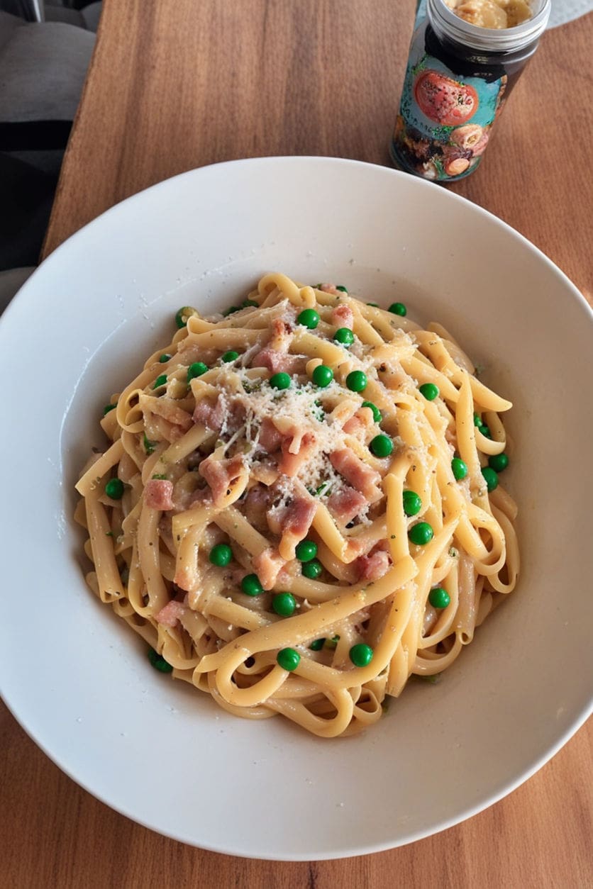 Pasta Carbonara With Peas Recipe