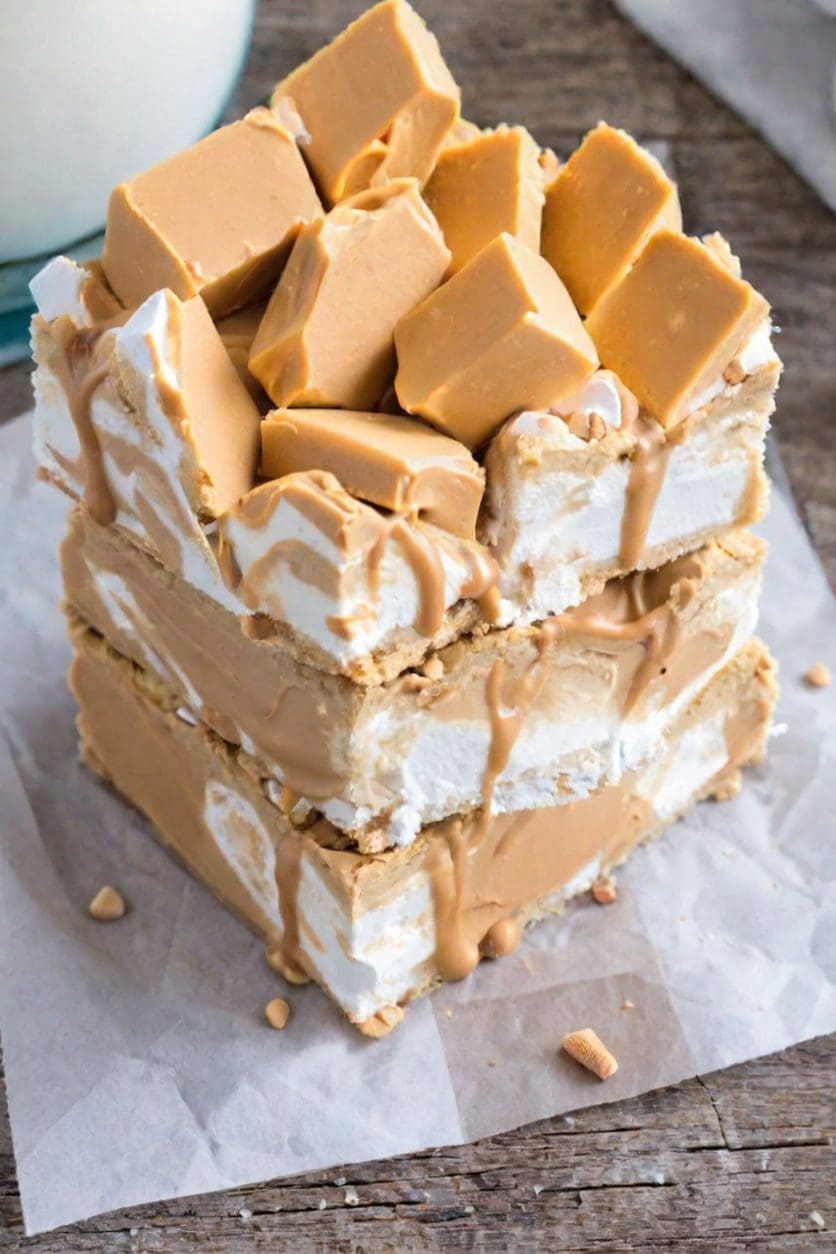 Butterscotch Peanut Butter Marshmallow Squares Recipe