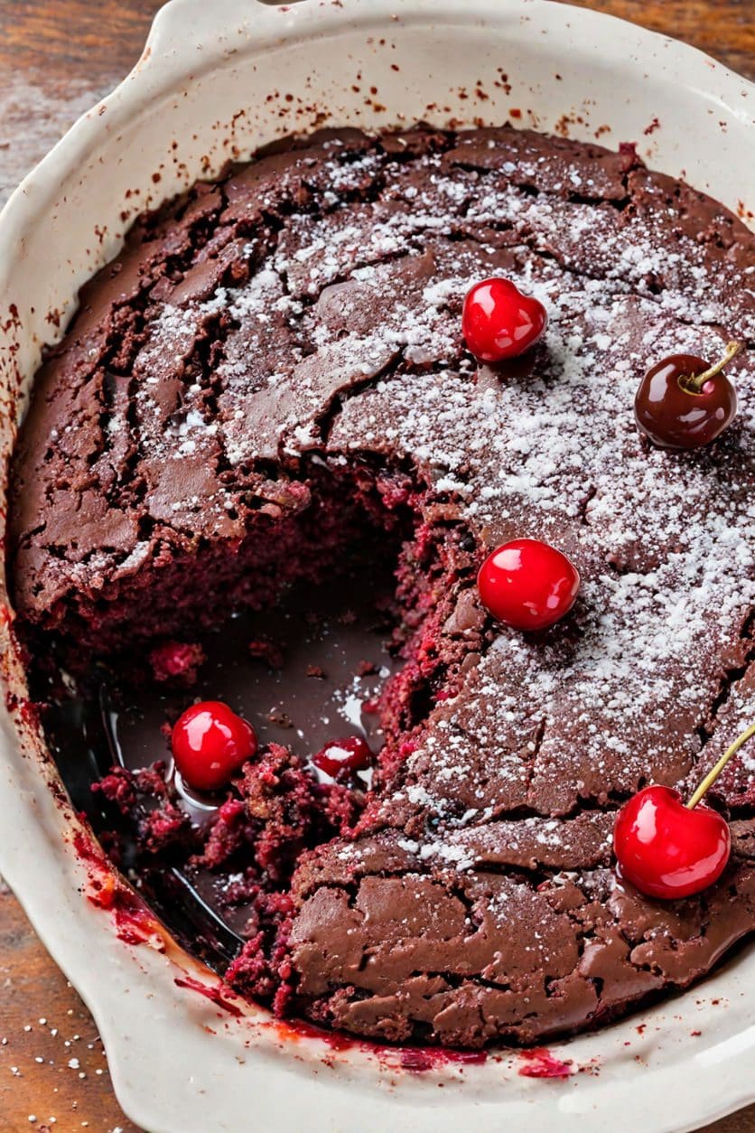 3-ingredient Chocolate Cherry Dump Cake Recipe