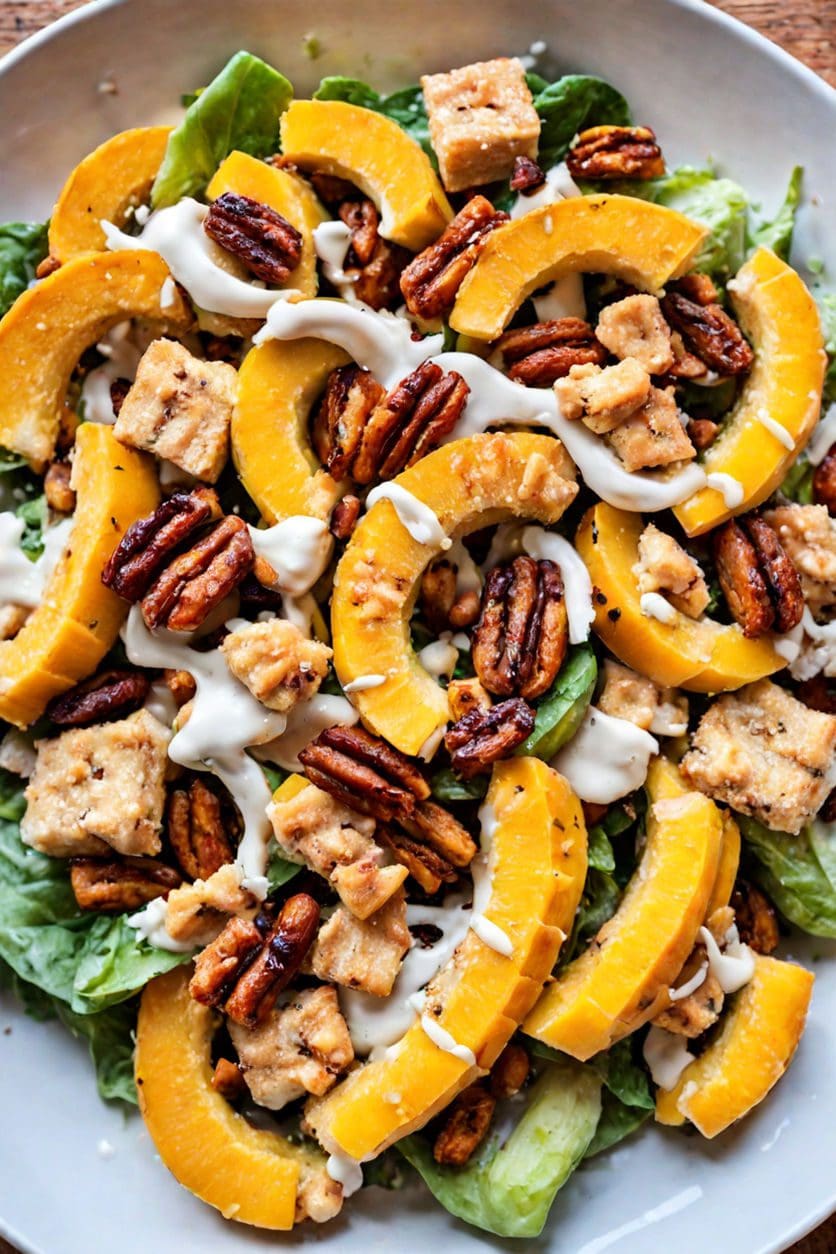 Autumn Caesar Salad With Delicata Squash Croutons Recipe