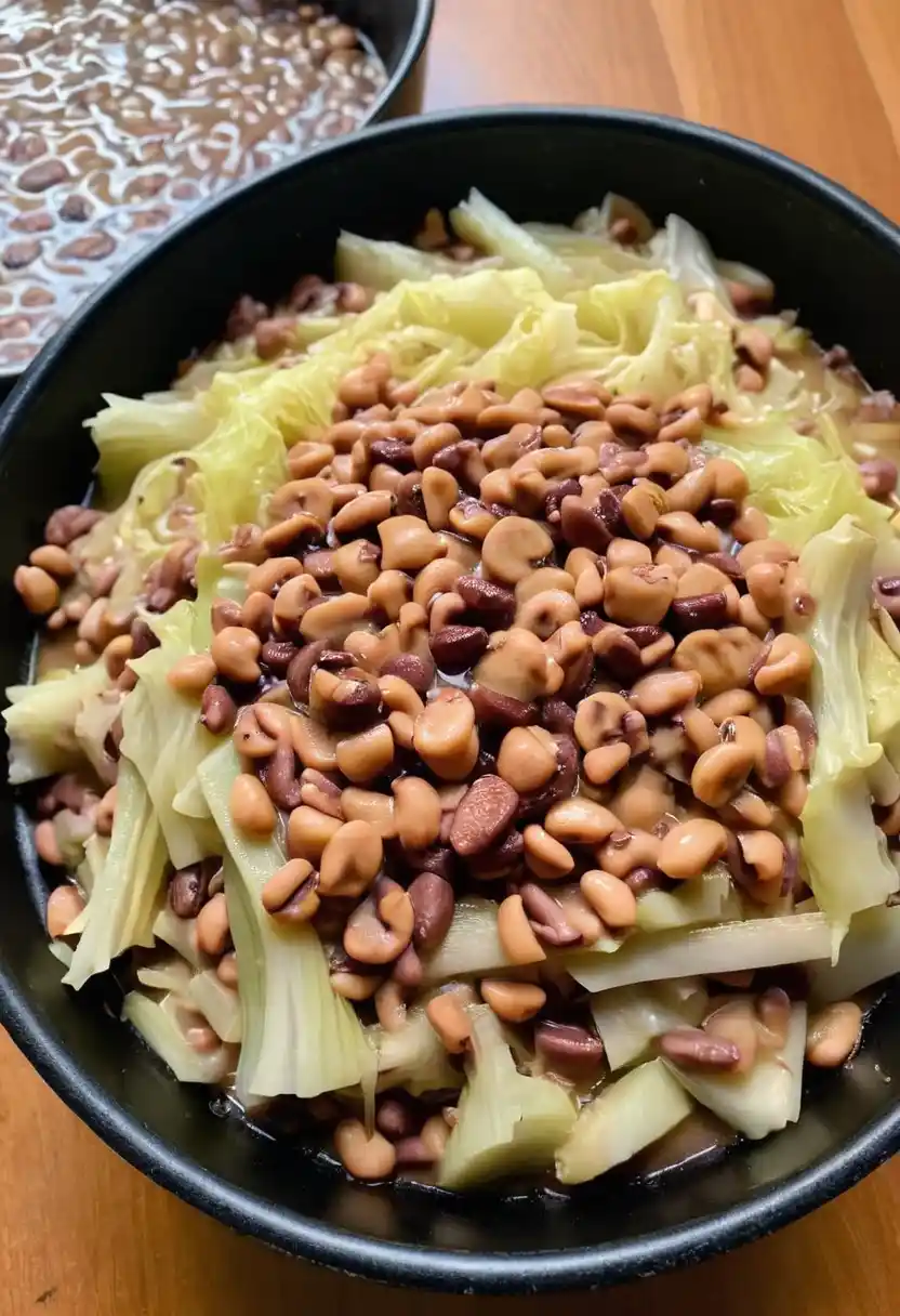 Cabbage and Black Eyed Peas Recipe