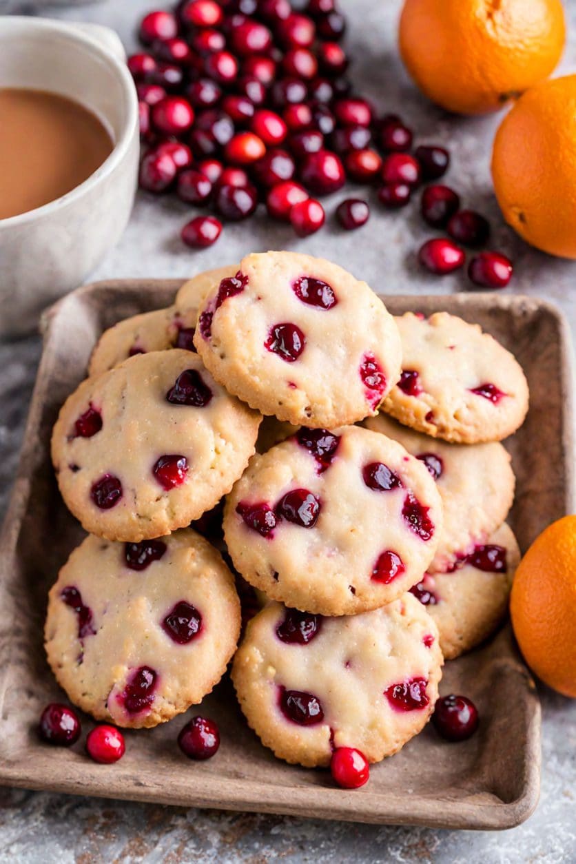 Cranberry Orange Shortbread Cookies Recipe