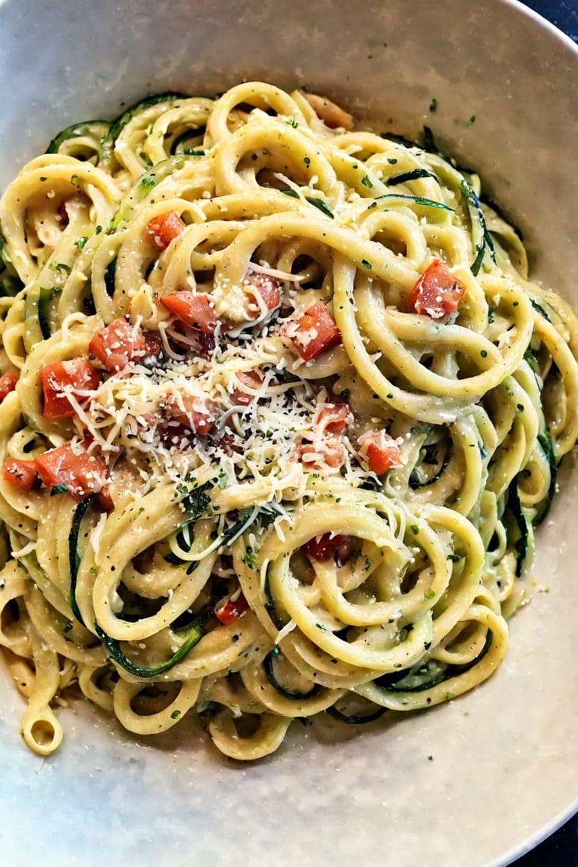 Creamy Garlic Parmesan Zoodles Recipe