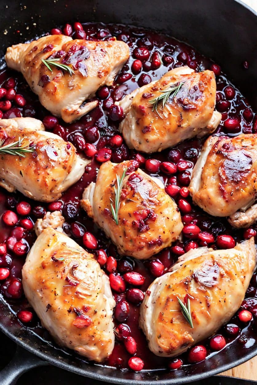 One-pan Cranberry Rosemary Chicken Recipe