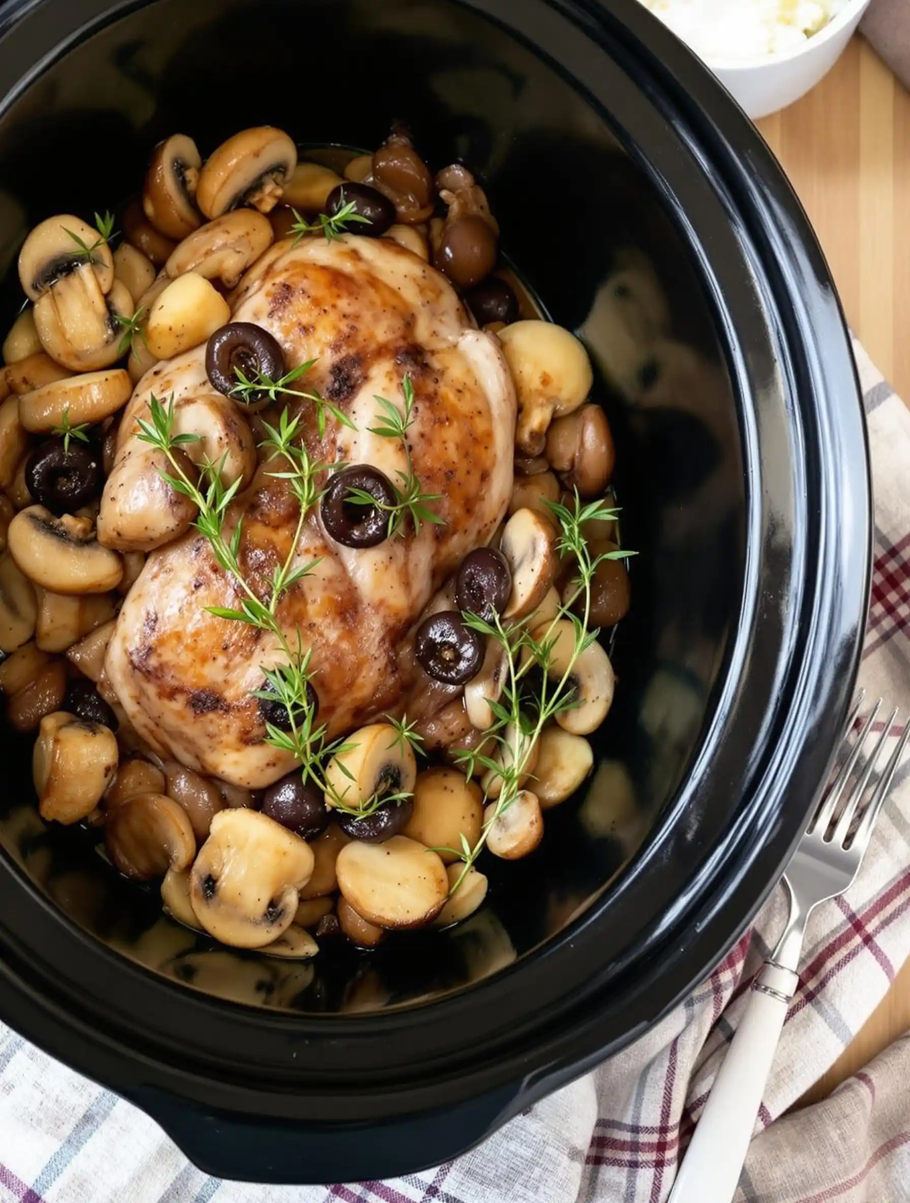 Slow Cooker Pheasant With Mushrooms and Olives Recipe