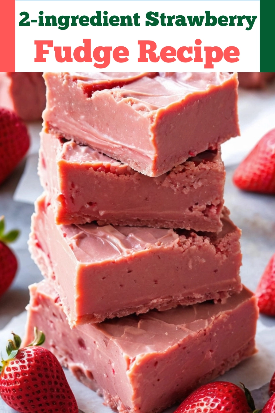 2-ingredient Strawberry Fudge Recipe pinterest