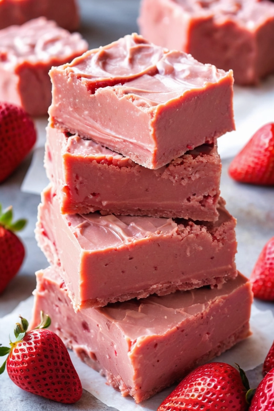 2-ingredient Strawberry Fudge Recipe