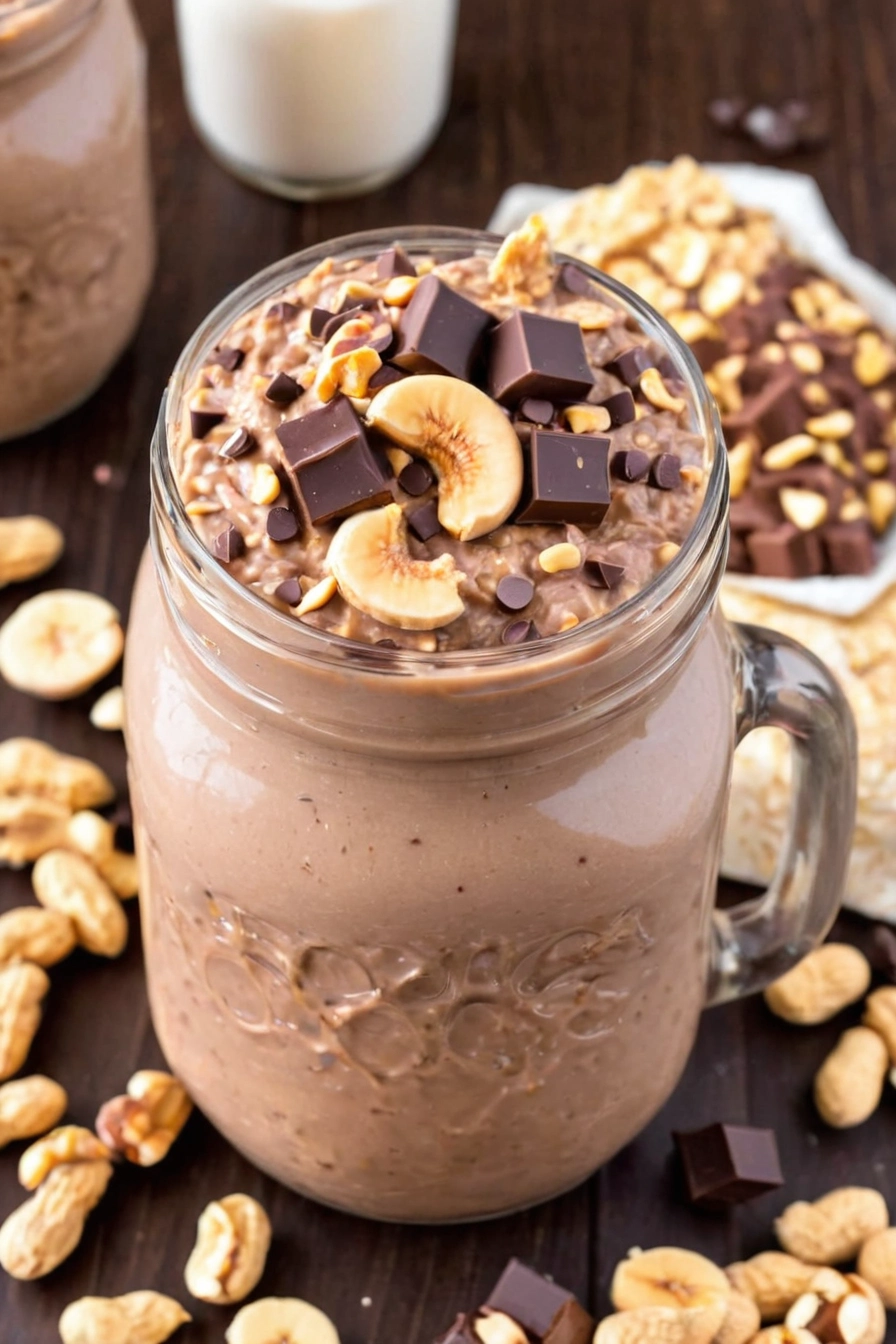 Chocolate Peanut Butter Overnight Oats Recipe