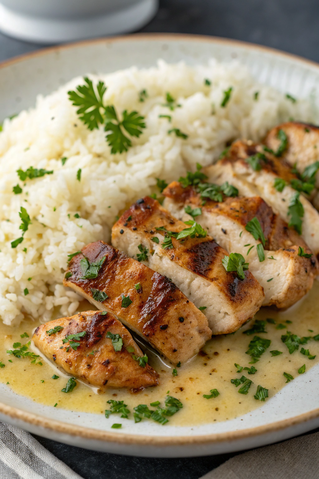 Garlic Butter Chicken with Parmesan Rice Recipe