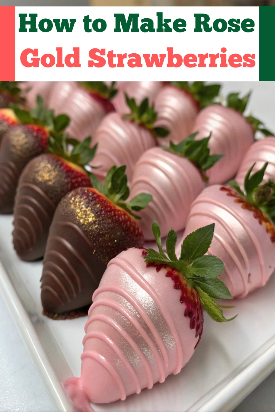 How to Make Rose Gold Strawberries Recipe pinterest