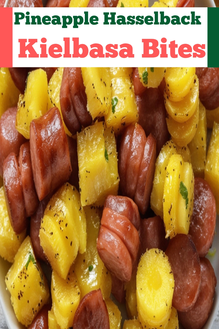 Pineapple Hasselback Kielbasa Bites Recipe pinterest