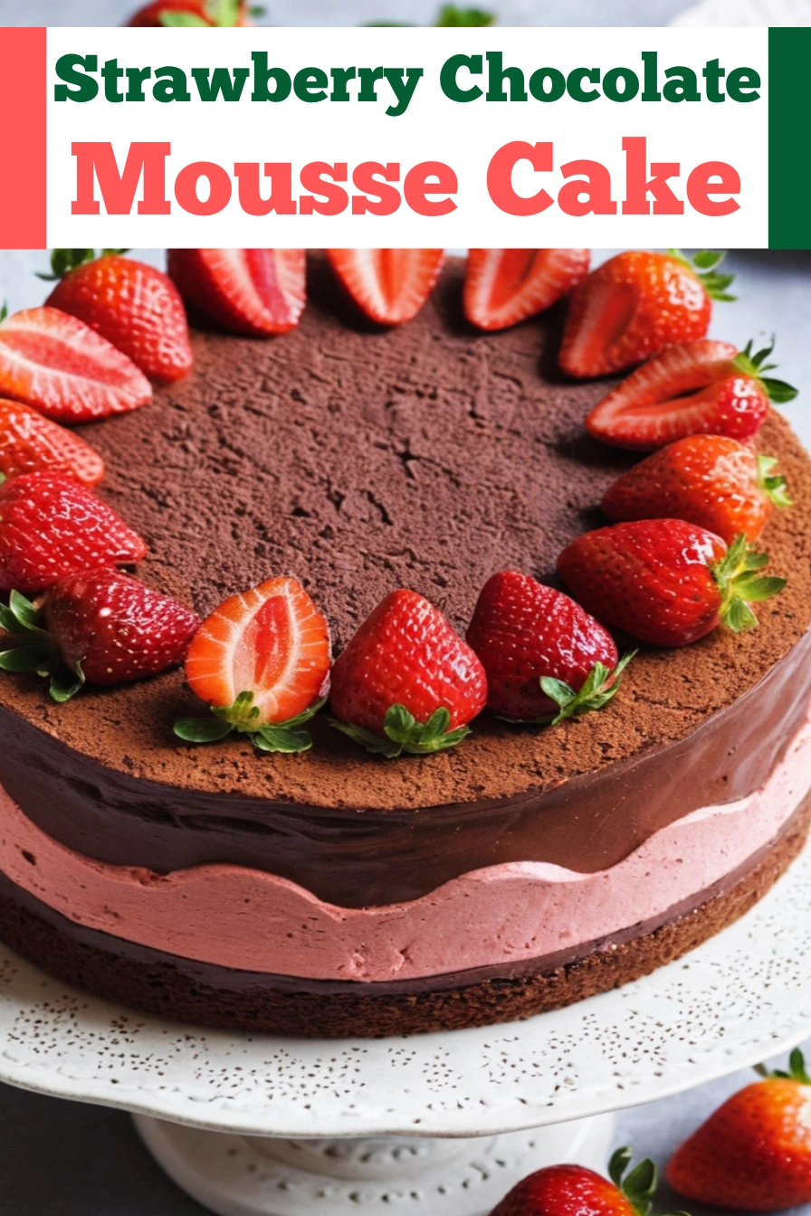 Strawberry Chocolate Mousse Cake Recipe pinterest