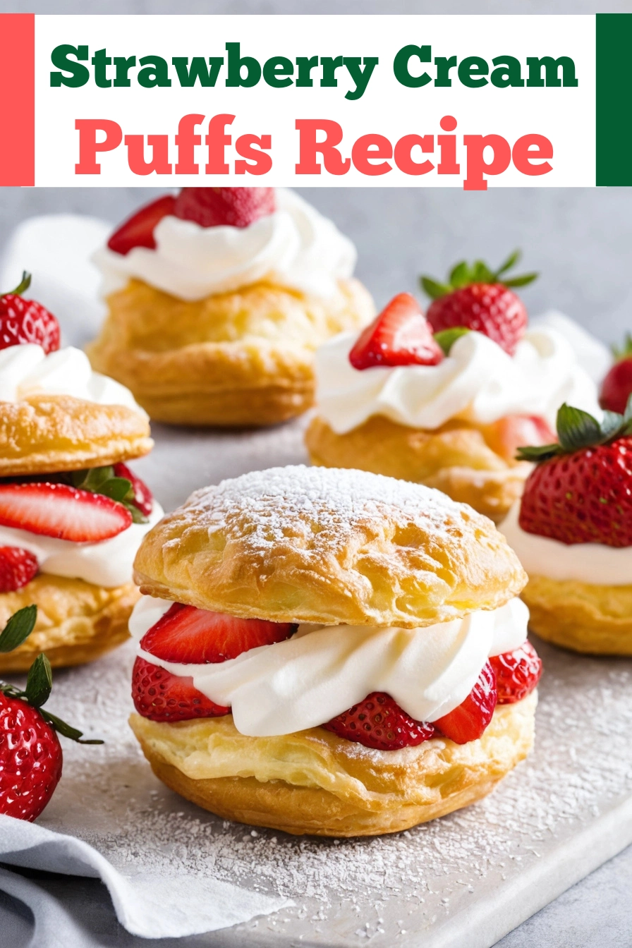 Strawberry Cream Puffs Recipe pinterest