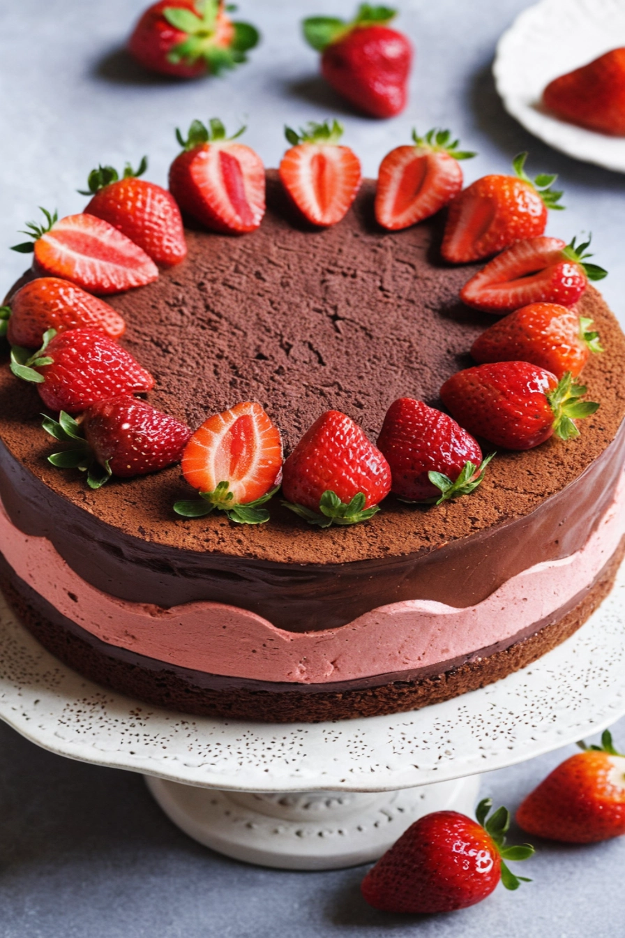 Strawberry and Chocolate Mousse Cake Recipe