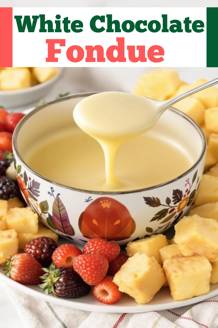 White Chocolate Fondue Recipe pinterest