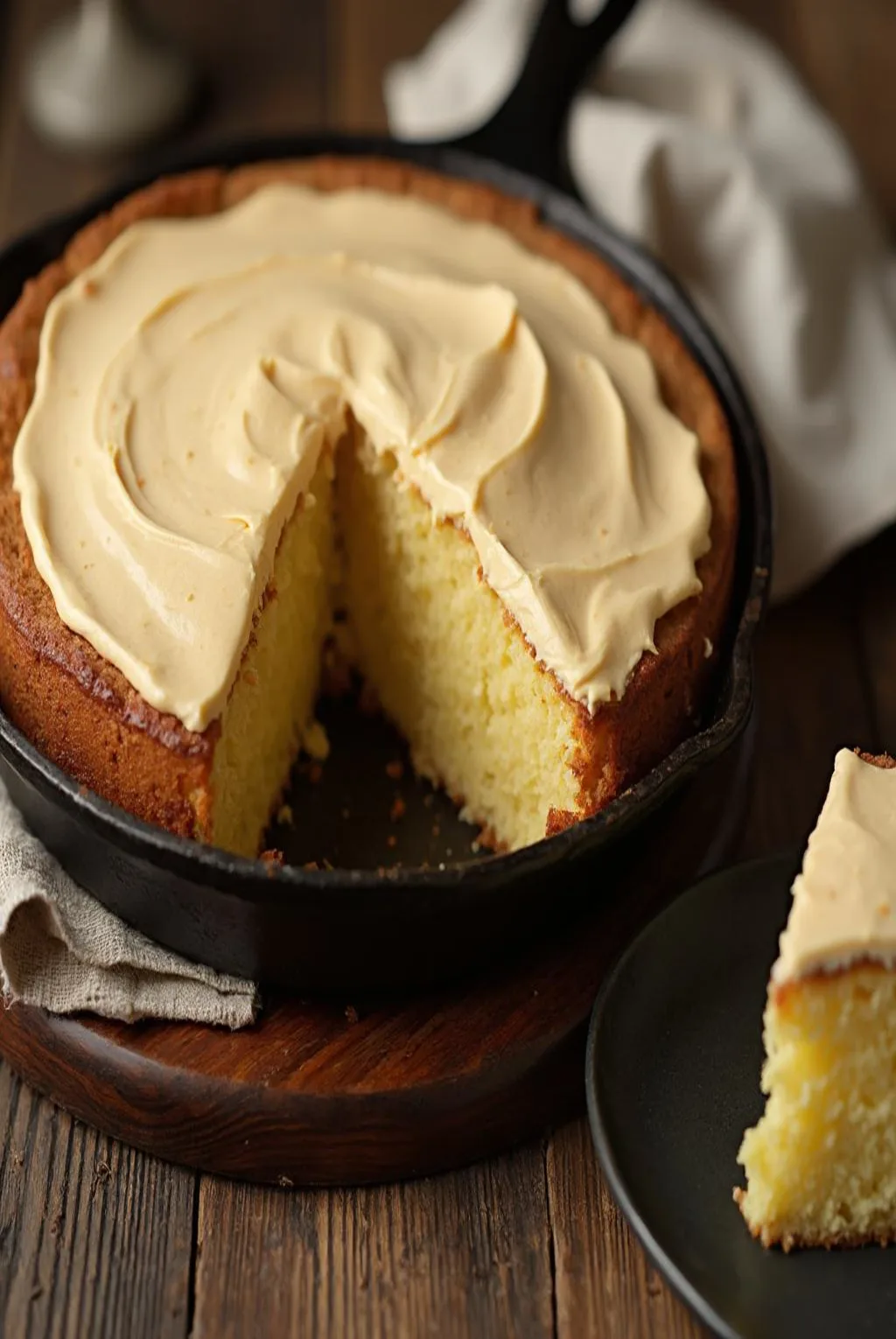 Apple Skillet Cake With Salted Caramel Frosting