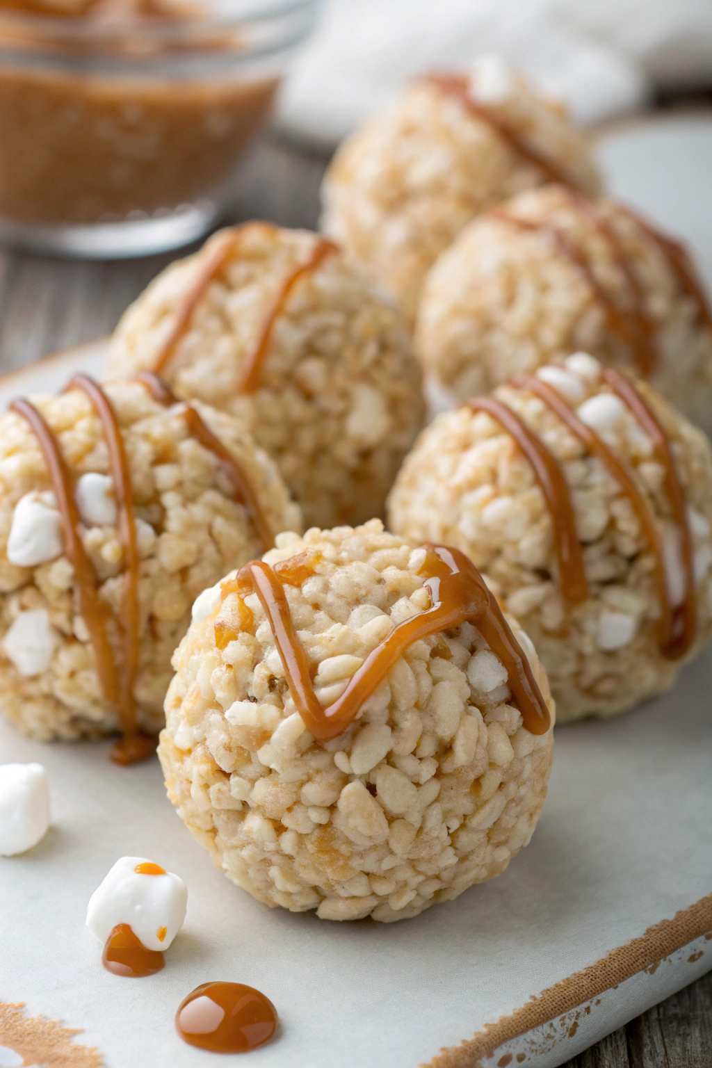 Caramel Marshmallow Rice Krispie Balls Recipe