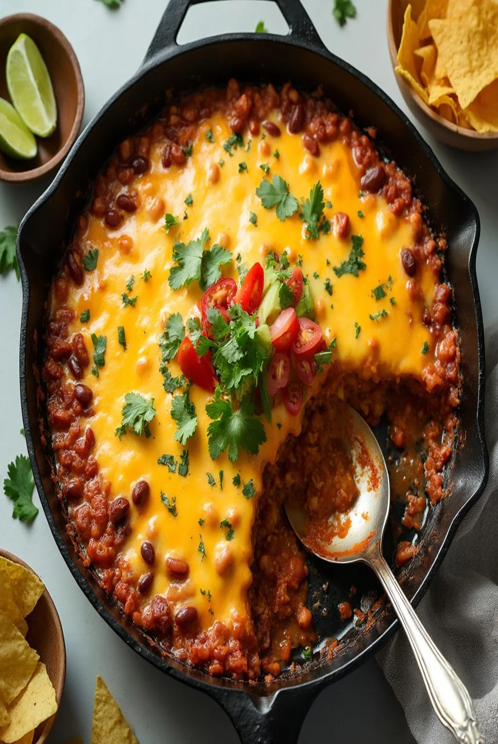 Cheesy Green Chile Bean Bake Recipe