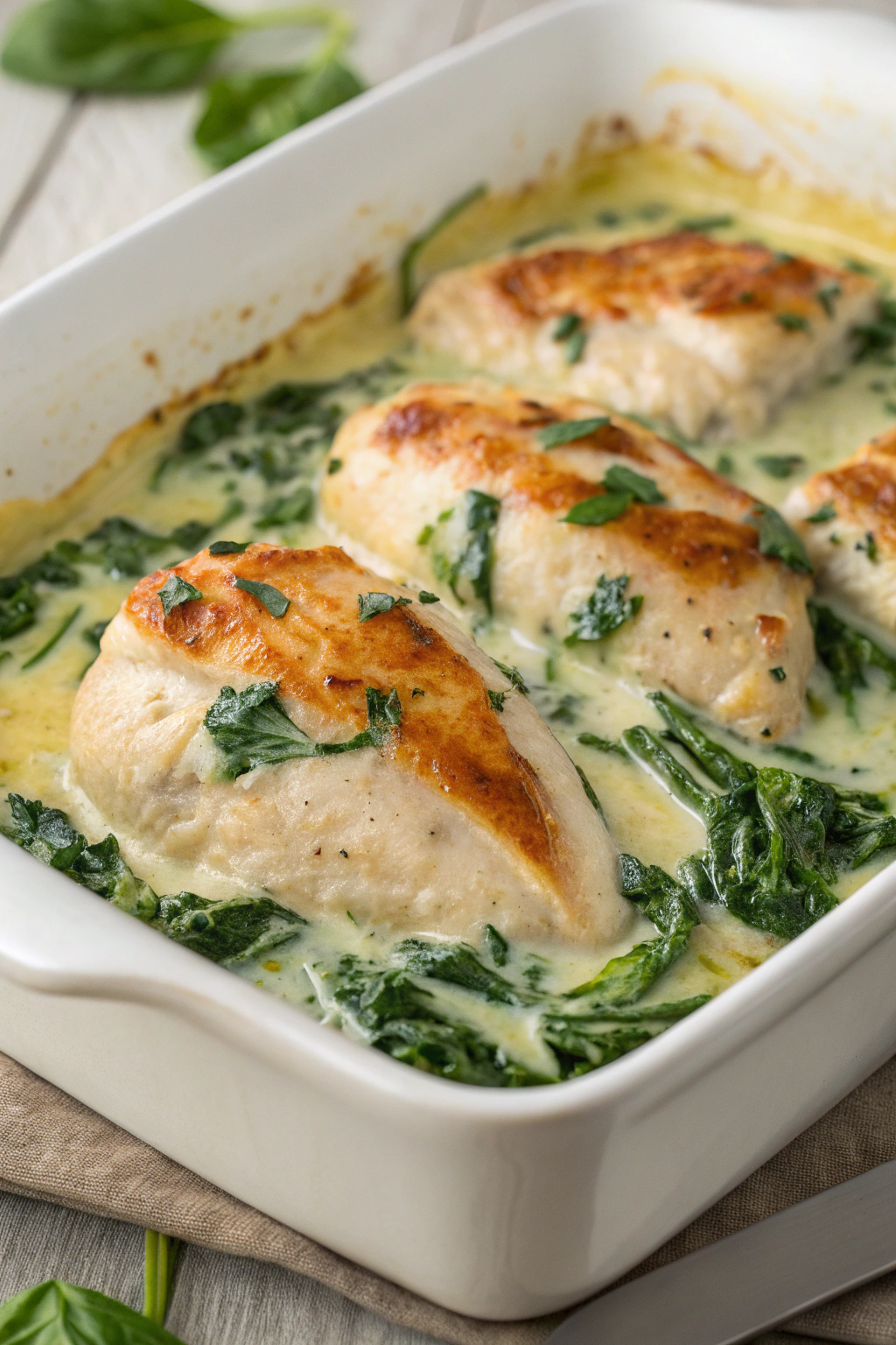 Chicken and Spinach Casserole with Cream Cheese Recipe