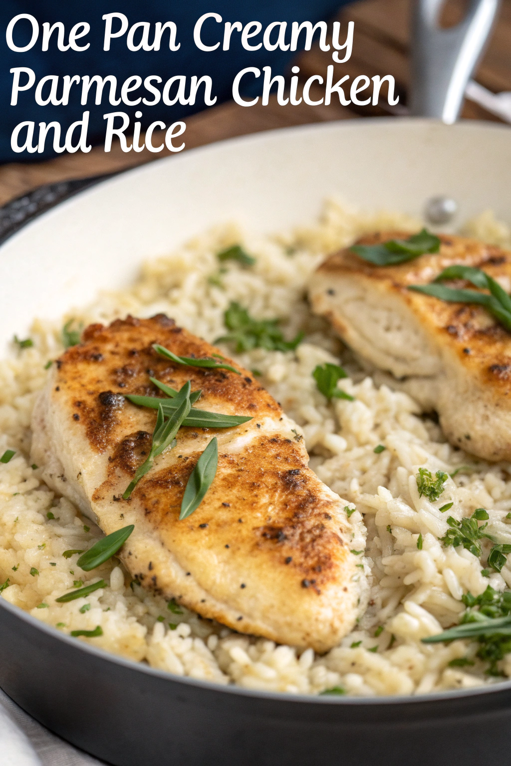 One-Pan Creamy Parmesan Chicken and Rice