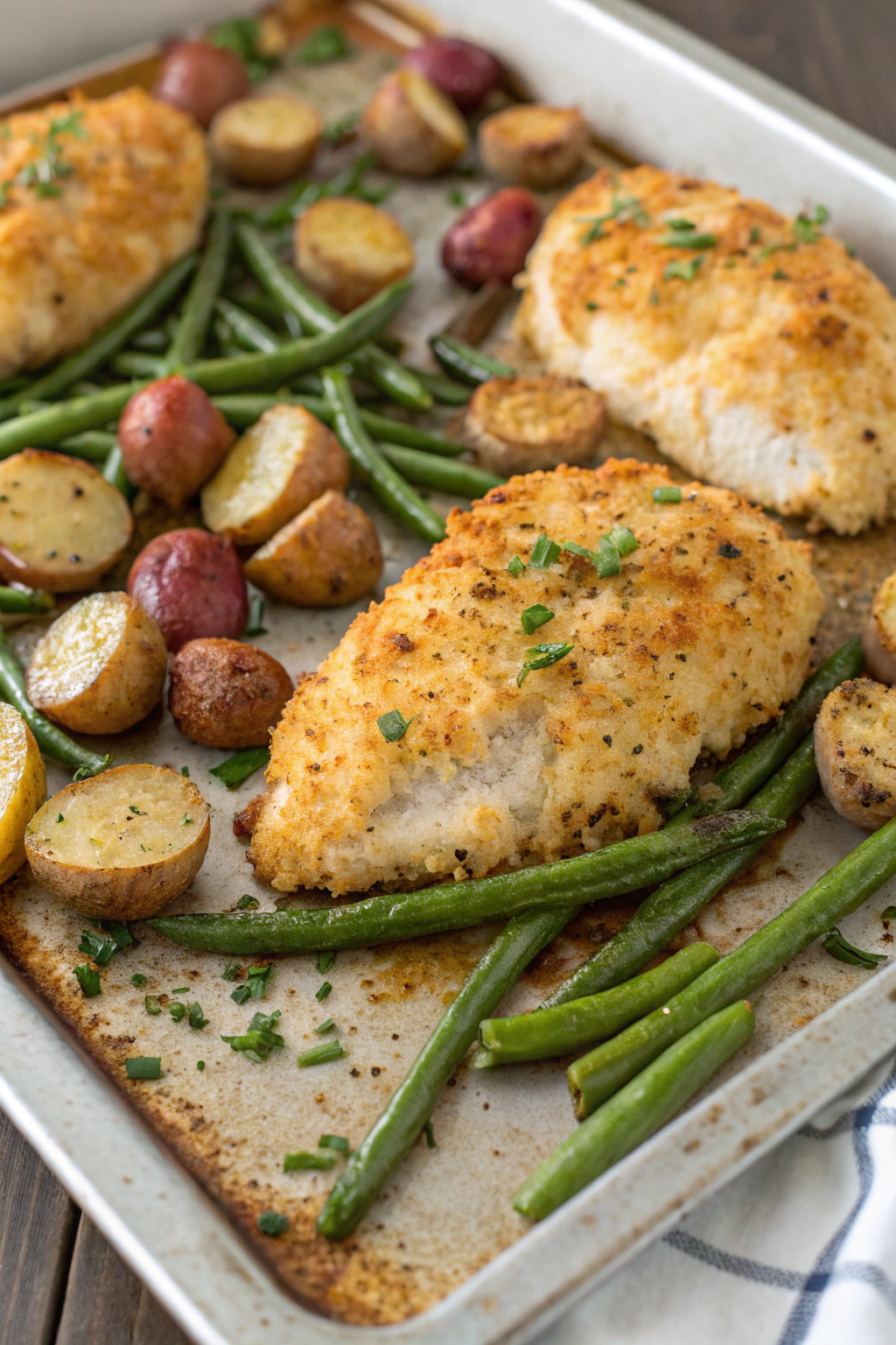 Parmesan Crusted Chicken Sheet Pan Dinner Recipe