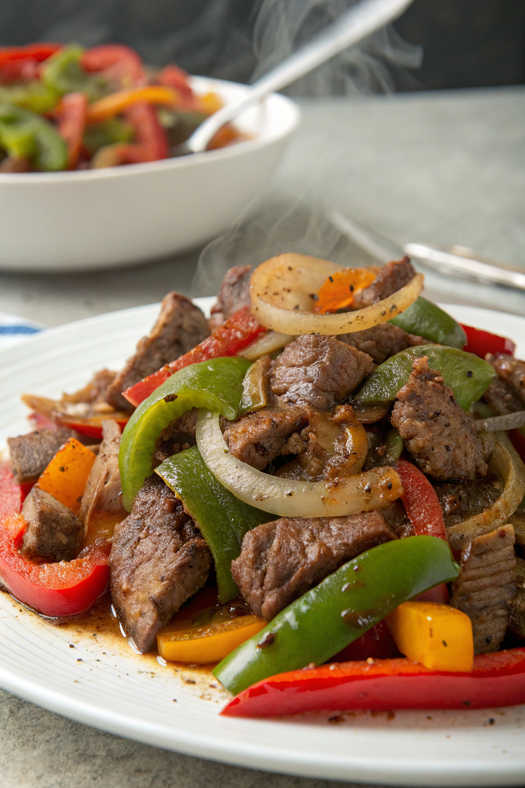 Pepper Steak with Bell Peppers and Onion Recipe