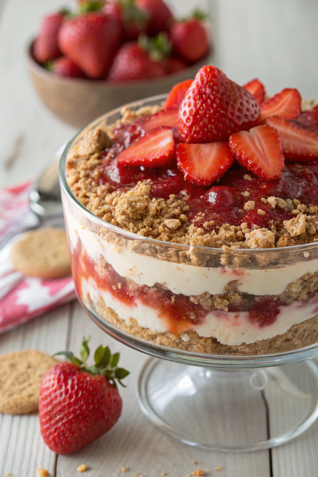 Strawberry Crunch Cheesecake Delight Recipe