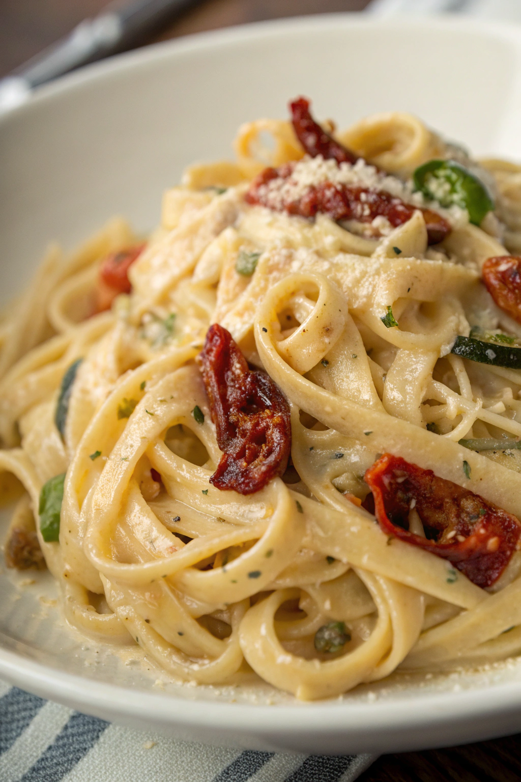 Creamy Linguine with Sun-Dried Tomato Cream Sauce