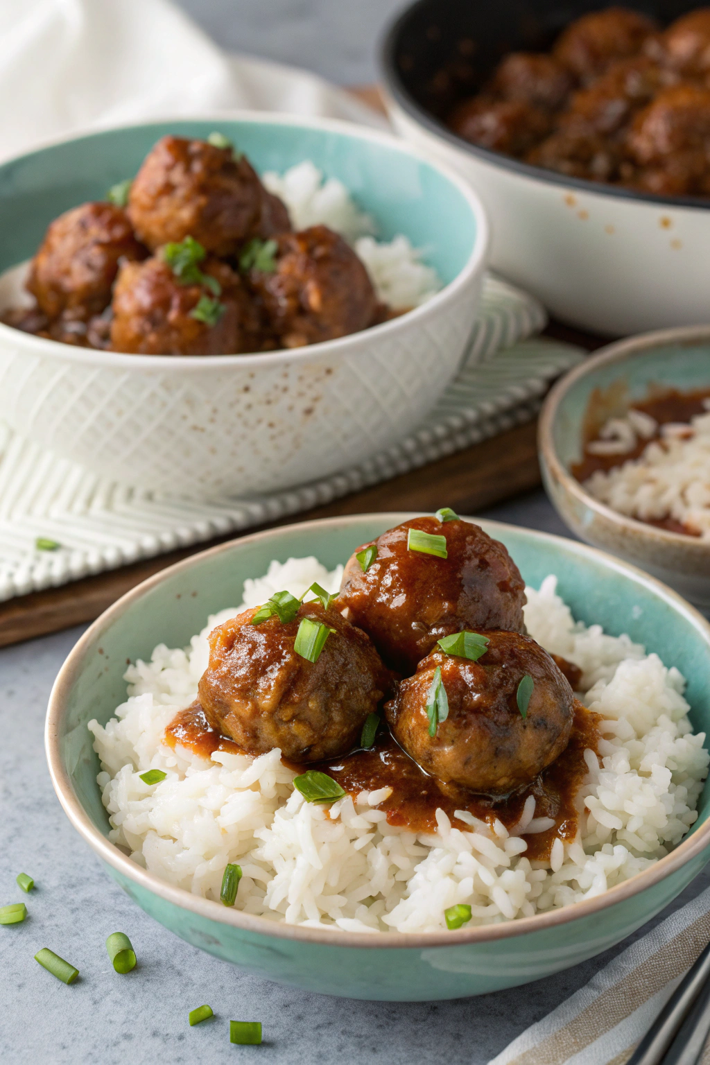 Jerk Chicken Meatballs With BBQ-Pineapple Glaze