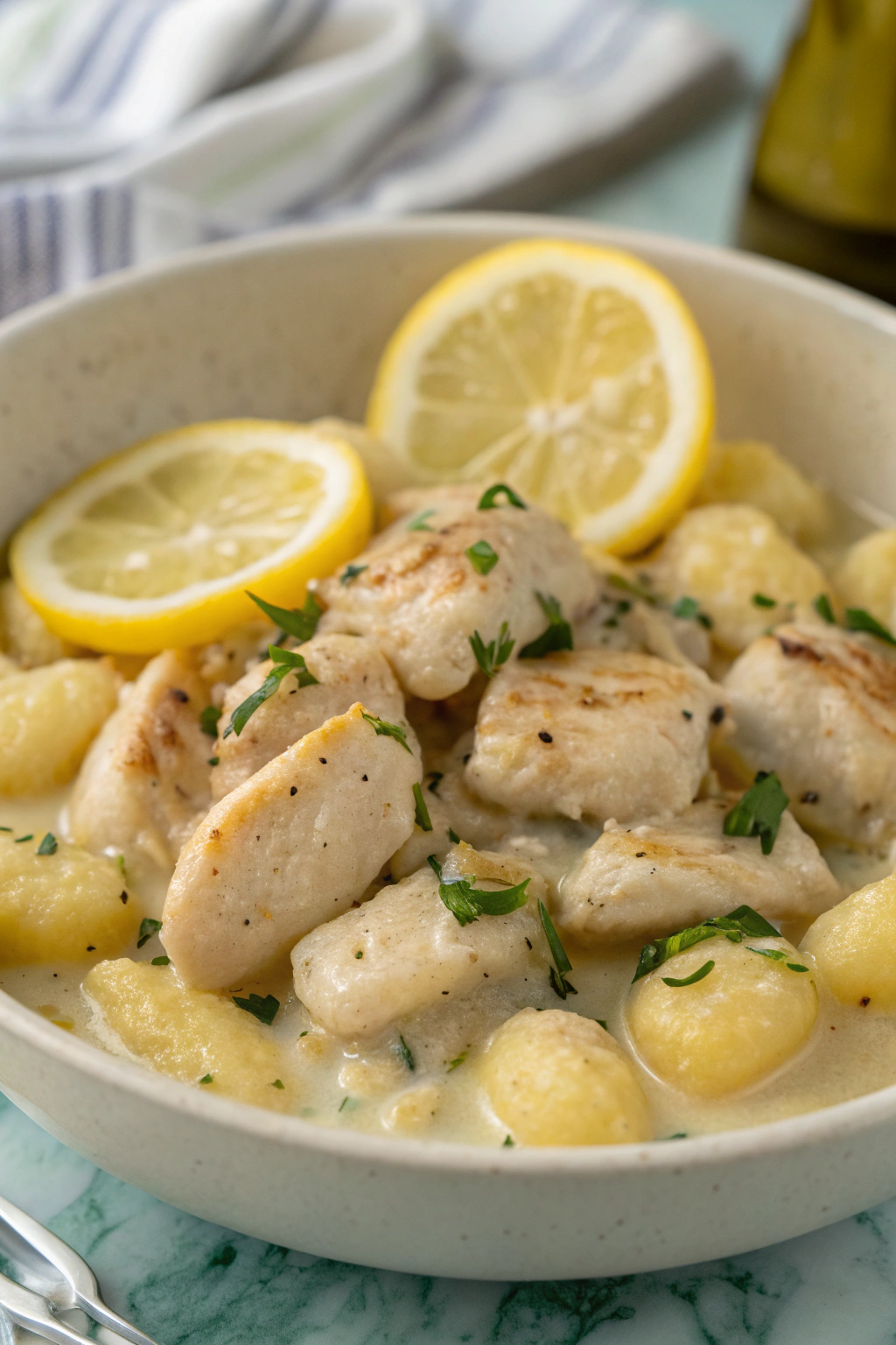 One Pan Lemon Chicken Gnocchi Recipe