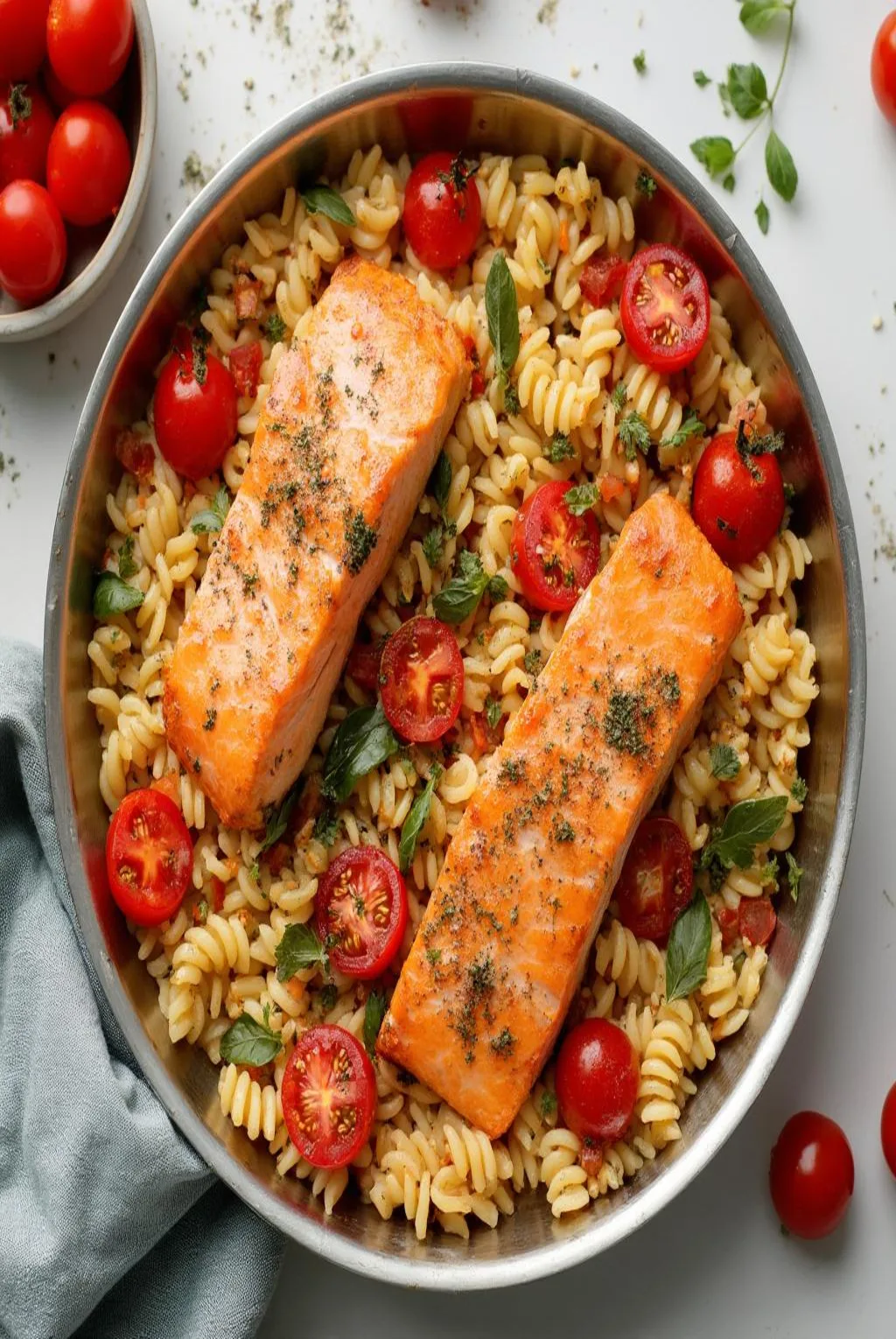 One-Pan Salmon Niçoise With Orzo