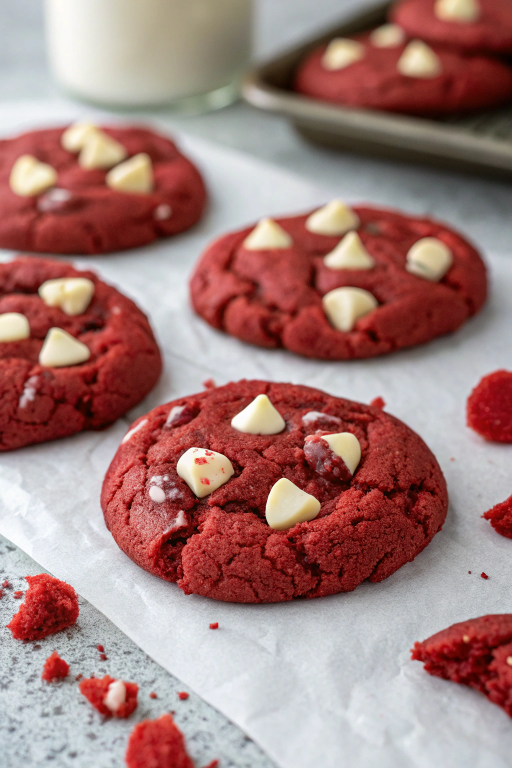 Red Velvet Cookies With White Chocolate Chunks