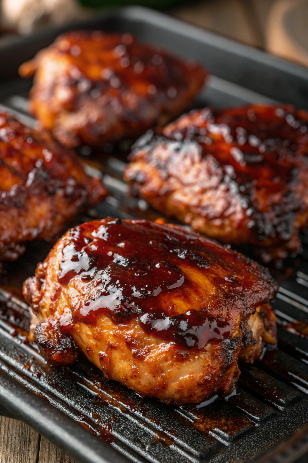 Roasted Chicken Thighs With Peanut Butter BBQ Sauce