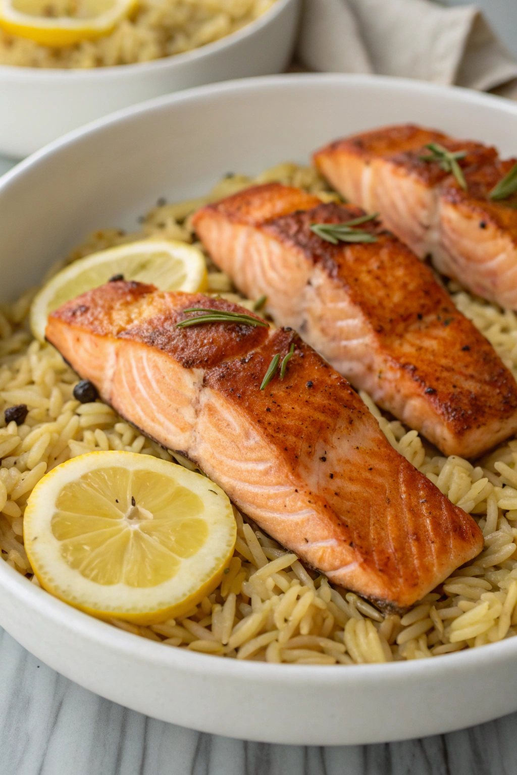 Salmon Orzo Pasta Bowl Recipe