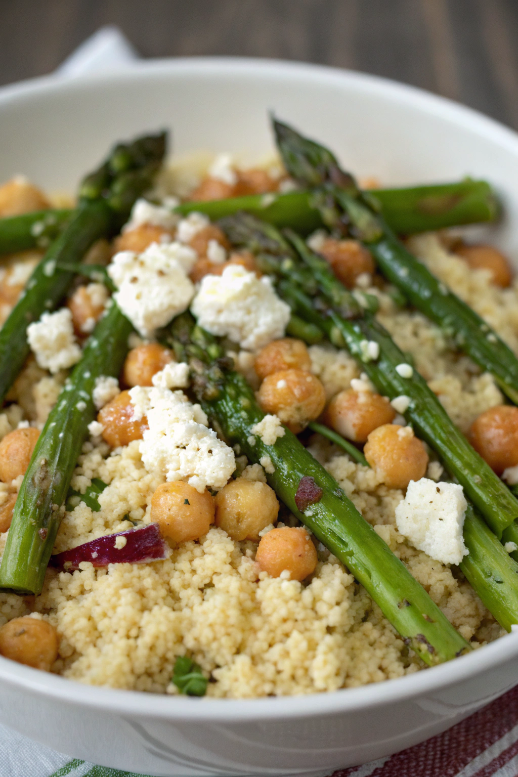Spring Couscous Bowls with Lemon Feta Vinaigrette