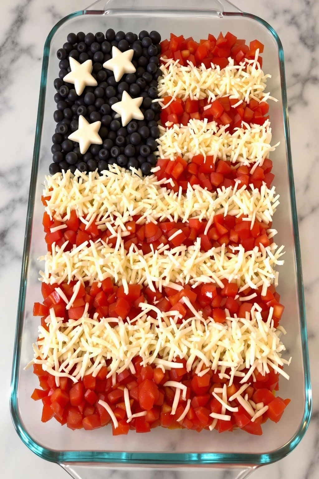 American Flag Layered Taco Dip Recipe