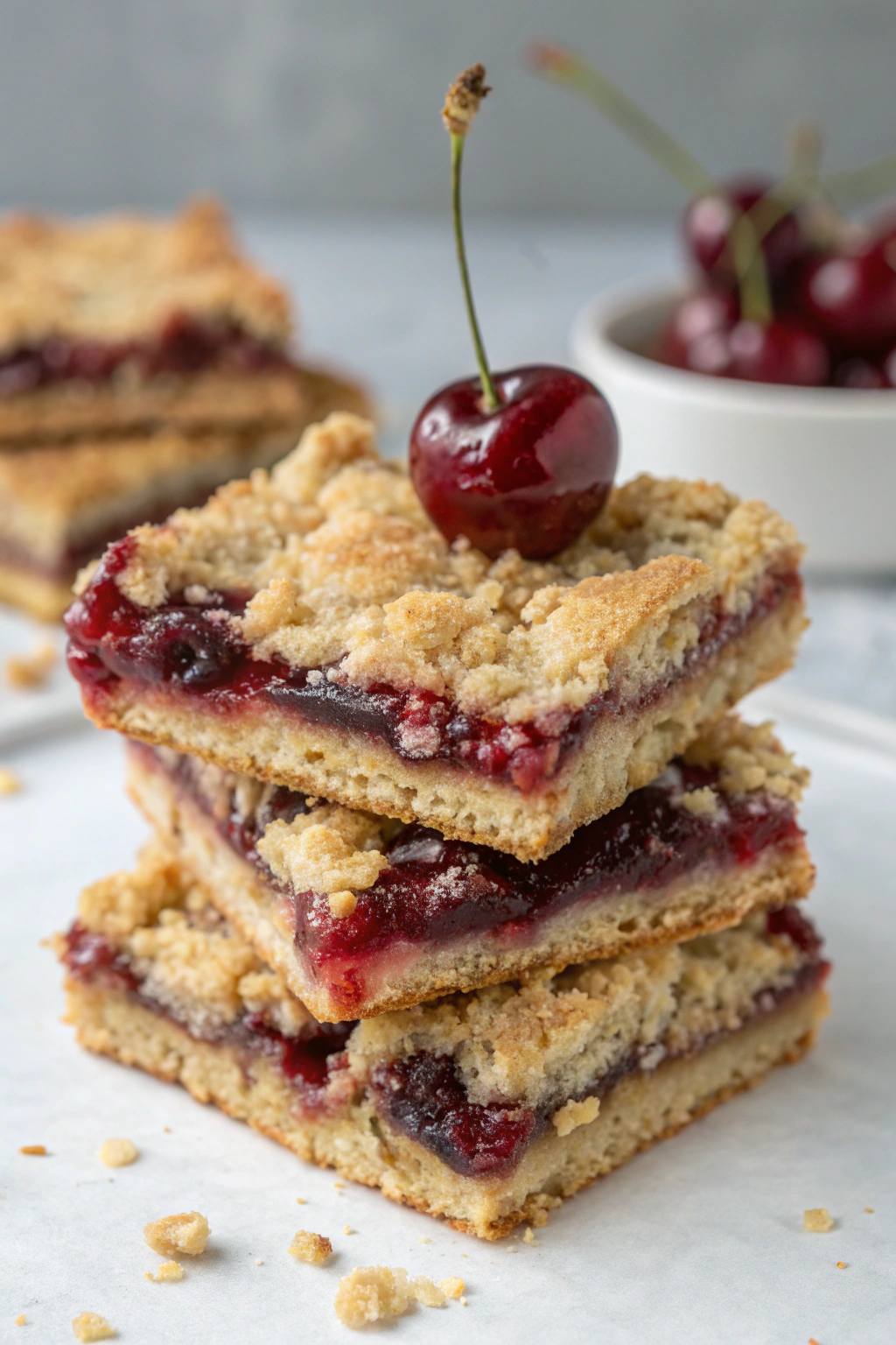 Cherry Pie Crumb Bars Recipe