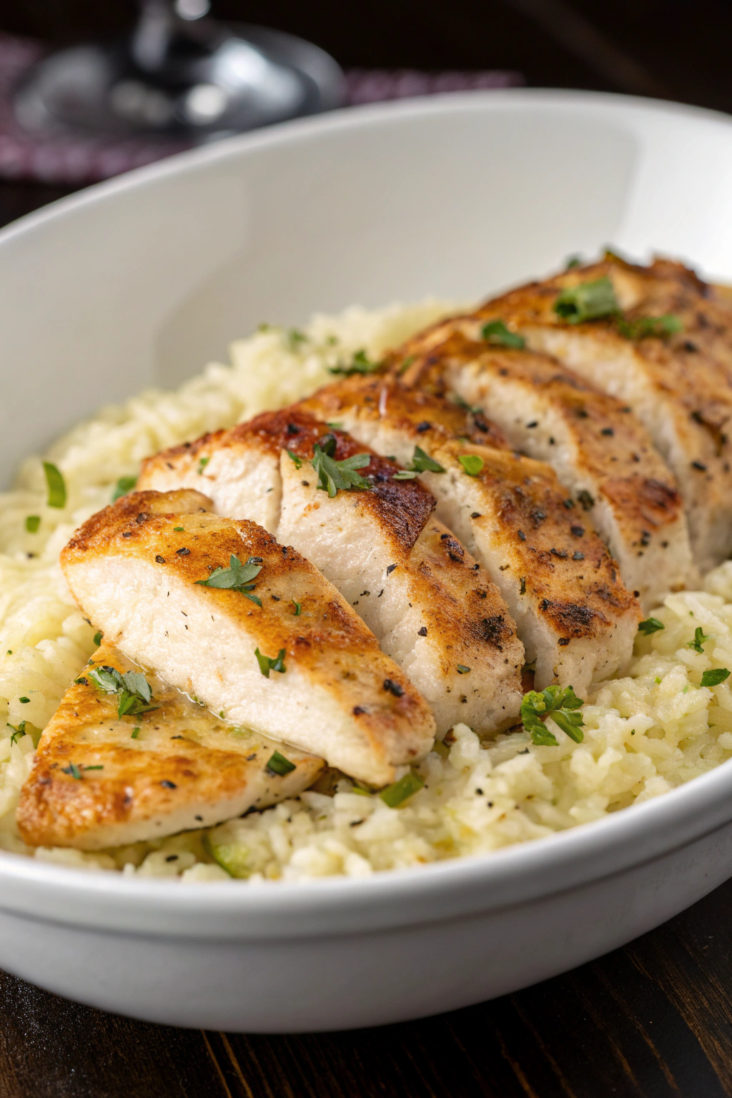 Chicken Scampi With Garlic Parmesan Rice