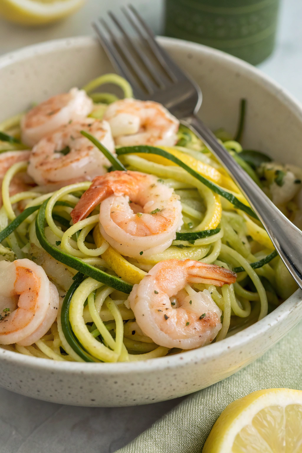Lemon Garlic Shrimp Zucchini Noodle Recipe