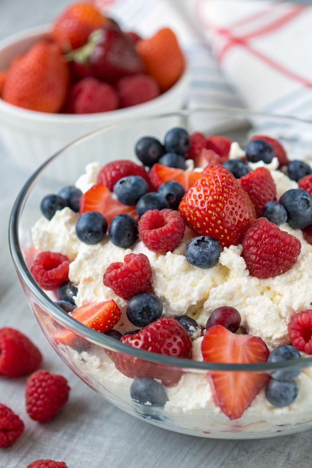 Red White and Blue Cheesecake Salad
