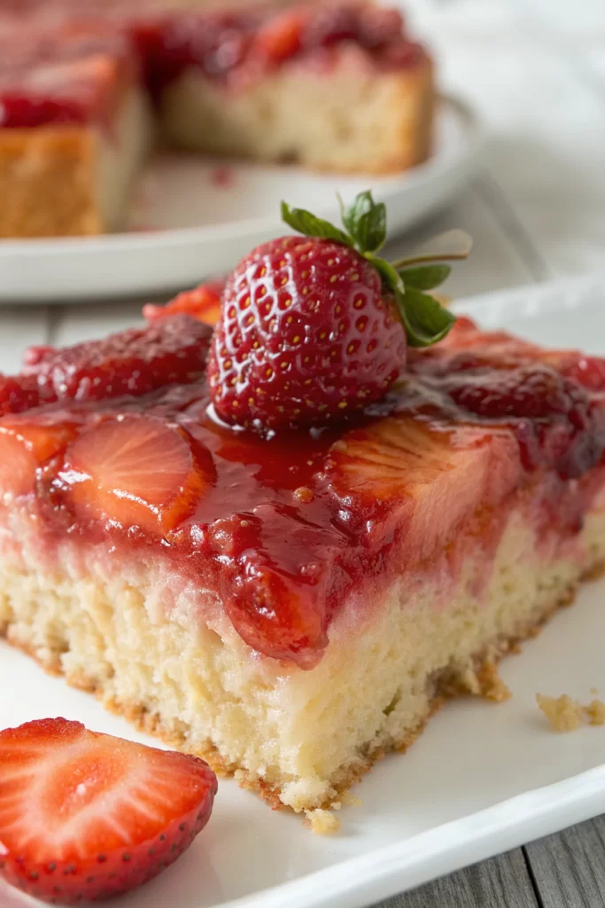 Strawberry Rhubarb Upside Down Cake Recipe