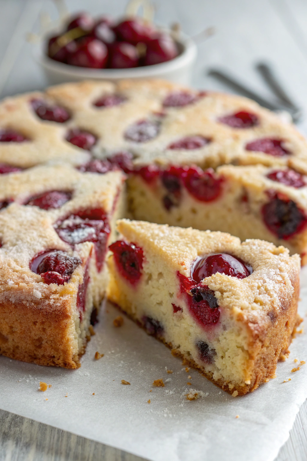 Sweet Cherry Almond Cake Recipe