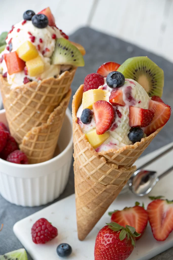 Yummy Yogurt and Fruit Cone Recipe