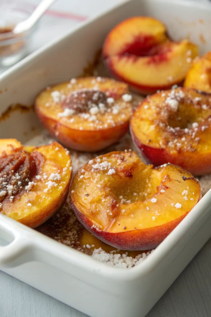 Baked Peaches with Cinnamon Sugar Recipe