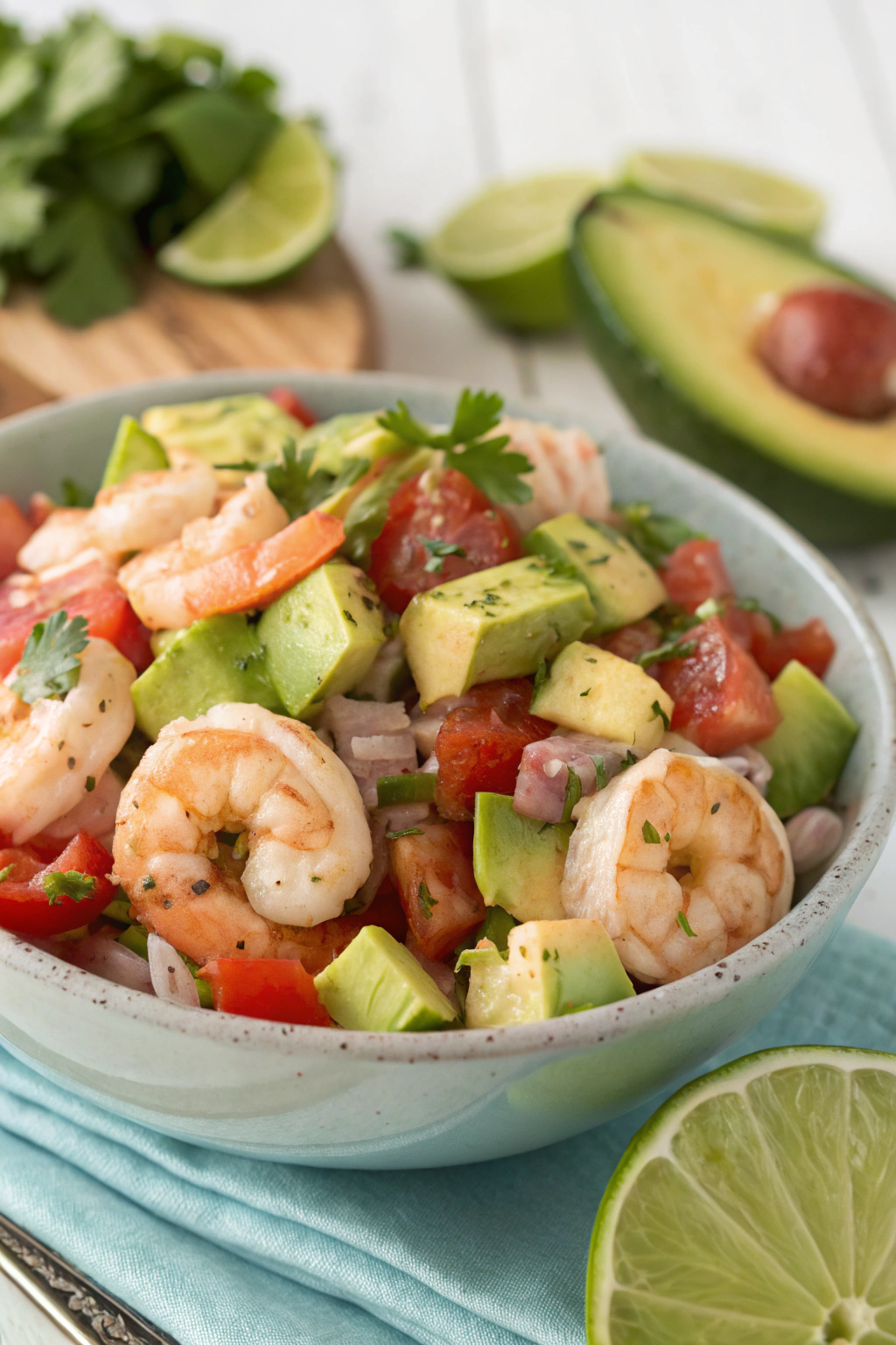 Healthy Avocado Salsa Shrimp Salad Recipe